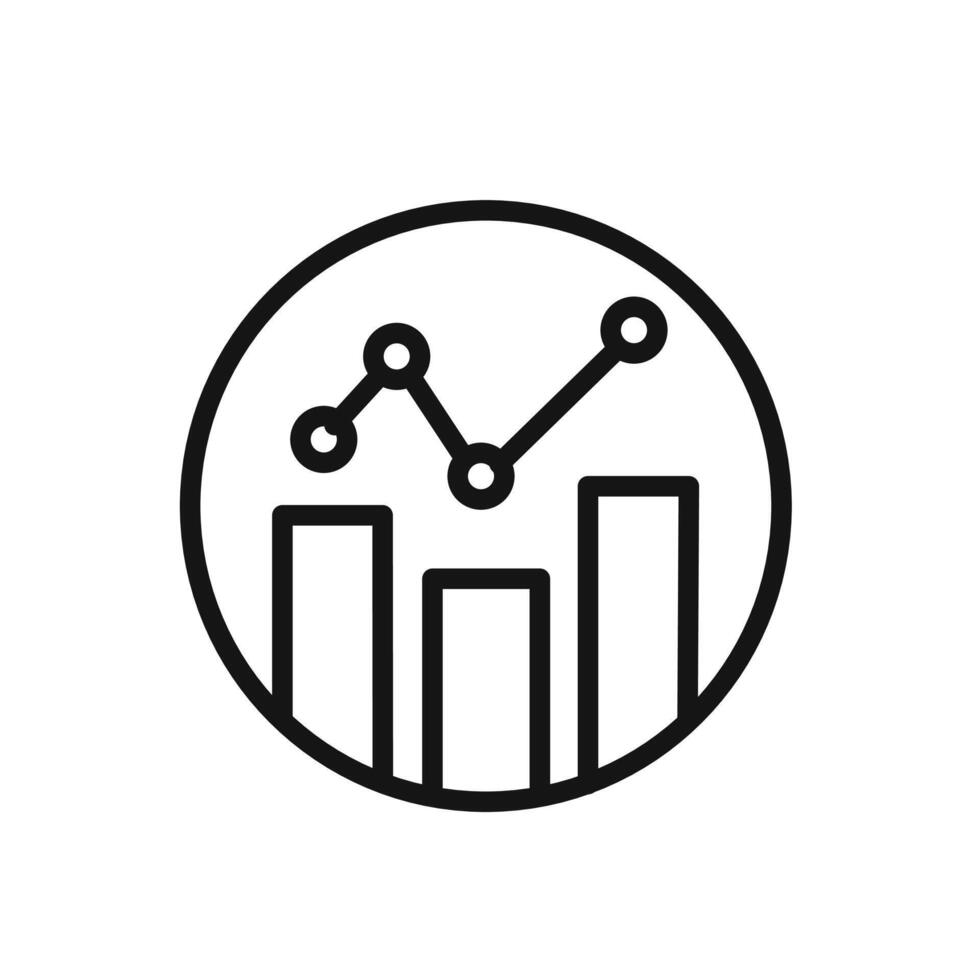 Data visualisation icon linear graphics sign vector