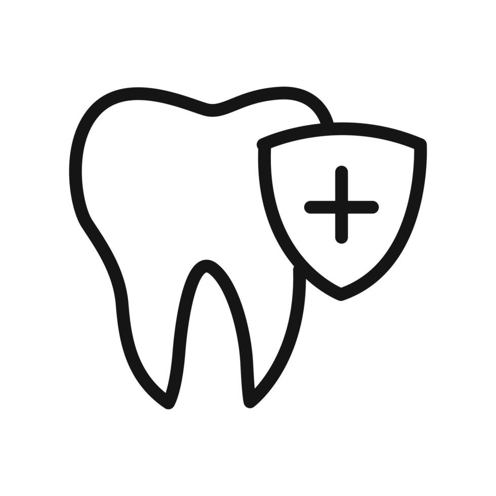 Dental Protection for 24 Hours icon linear graphics sign vector