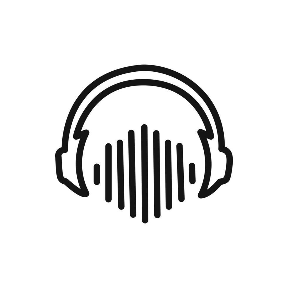 Dj icon linear graphics sign vector