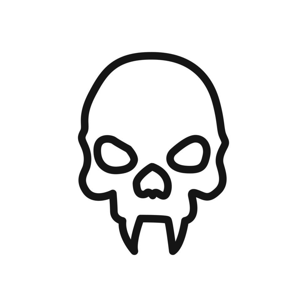 Evil skull icon linear graphics sign vector