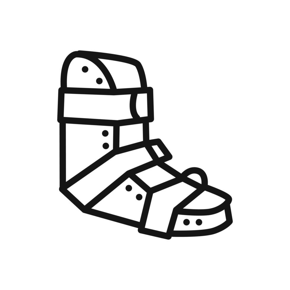 Foot splint icon linear graphics sign vector