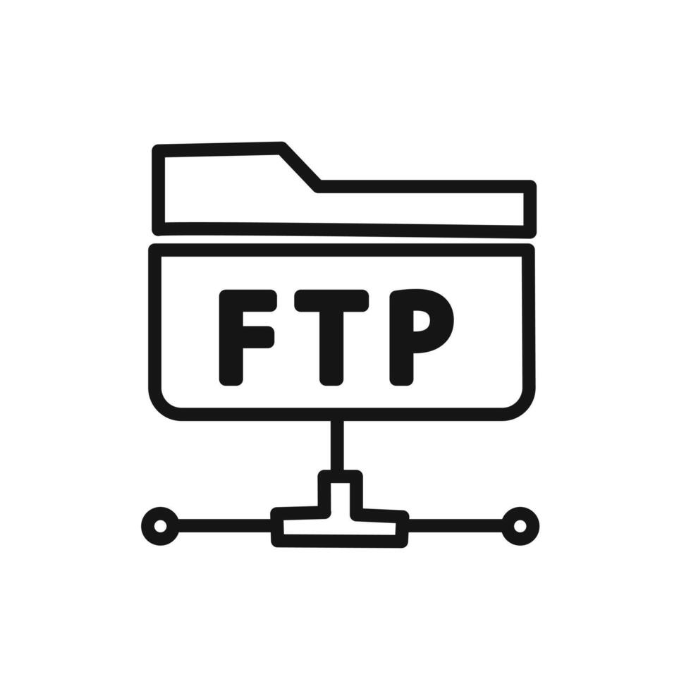 FTP navigate up icon linear graphics sign vector