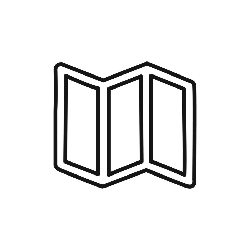 Folded Paper Icon linear graphics sign vector