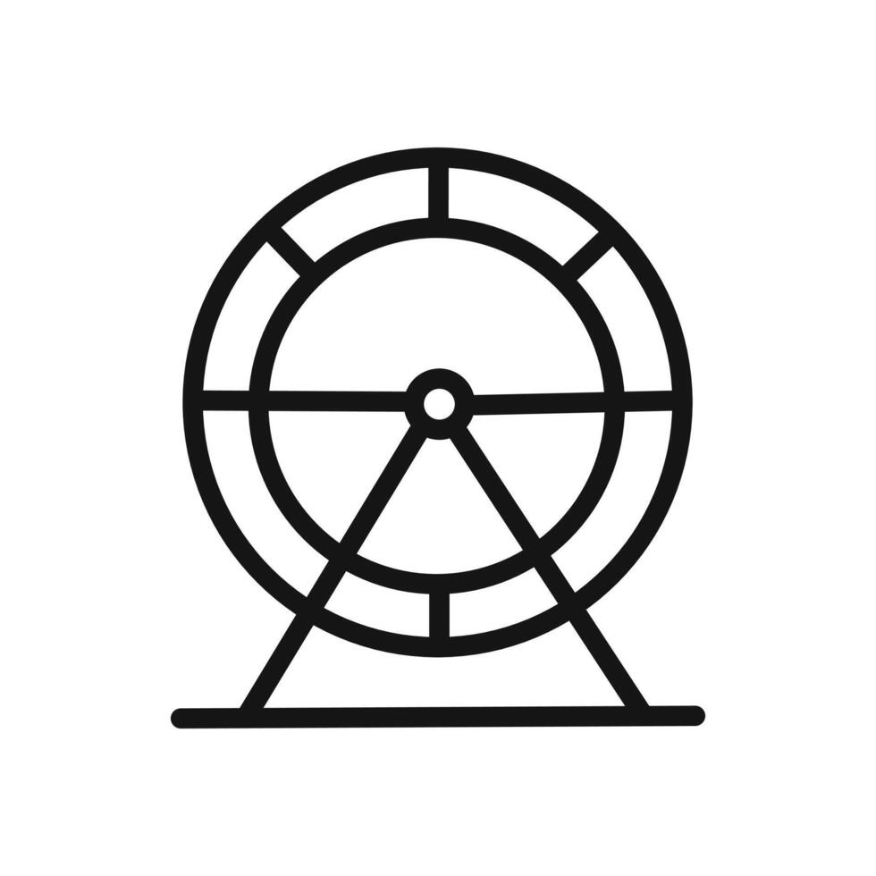 Hamster wheel icon linear graphics sign vector