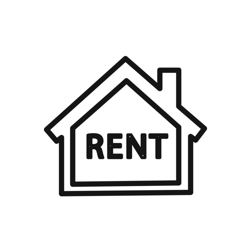 House rent icon linear graphics sign vector