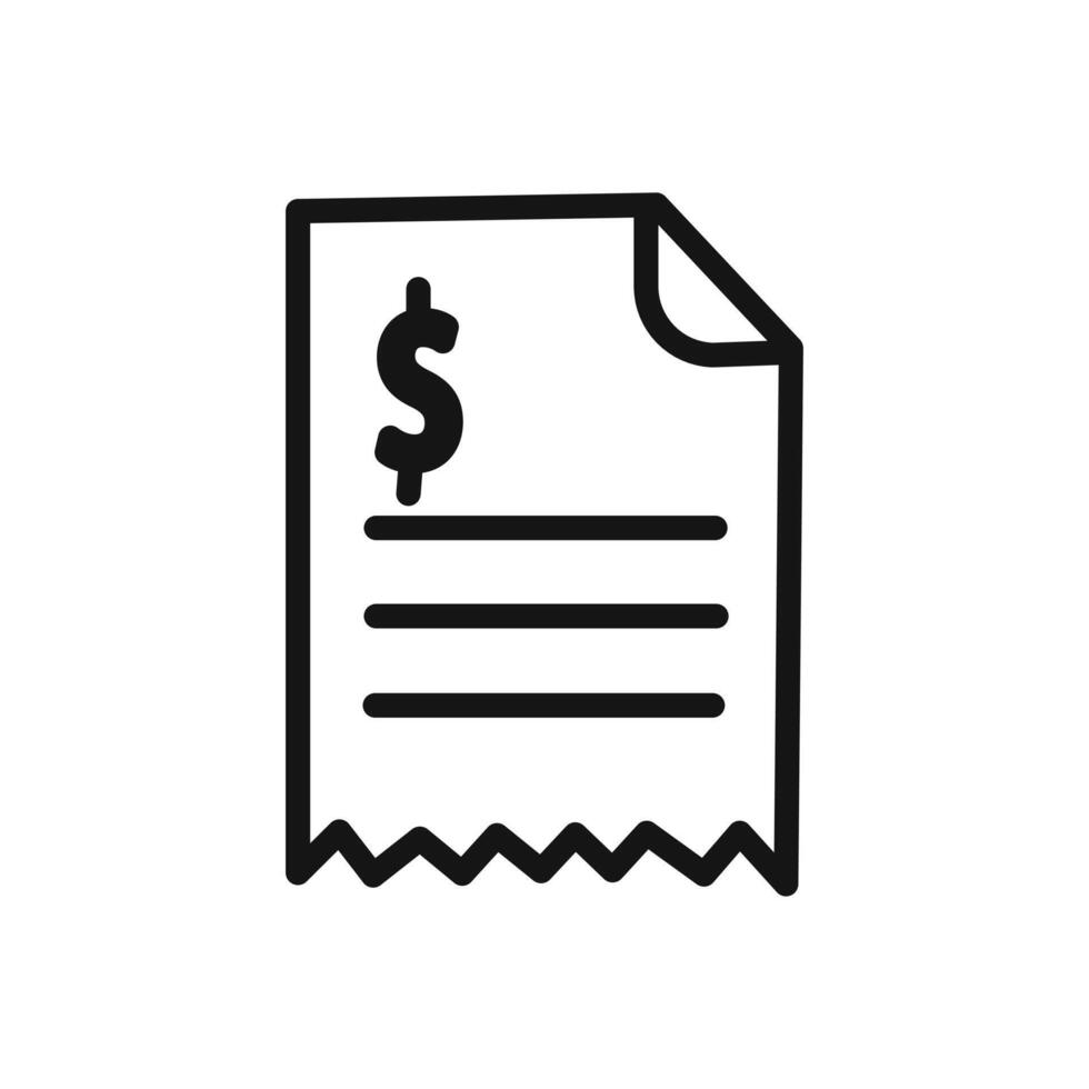 Invoice icon linear graphics sign vector