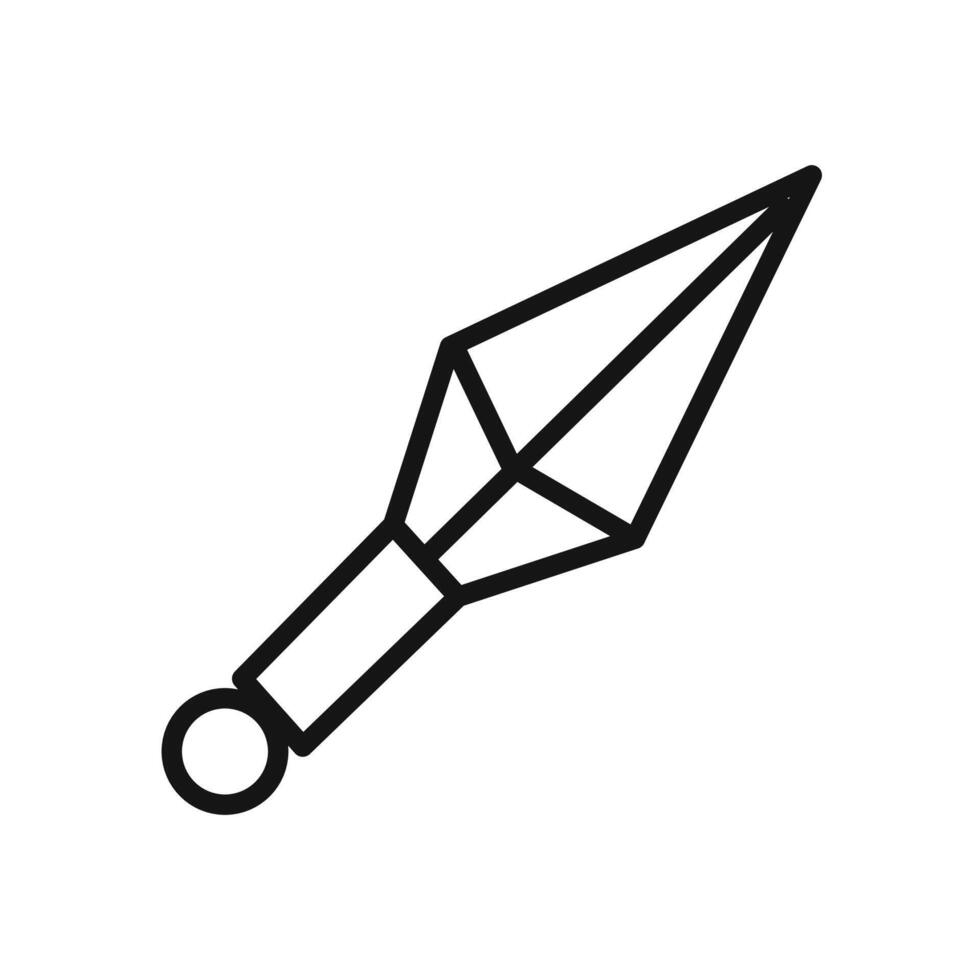 Kunai throwing knife icon linear graphics sign vector