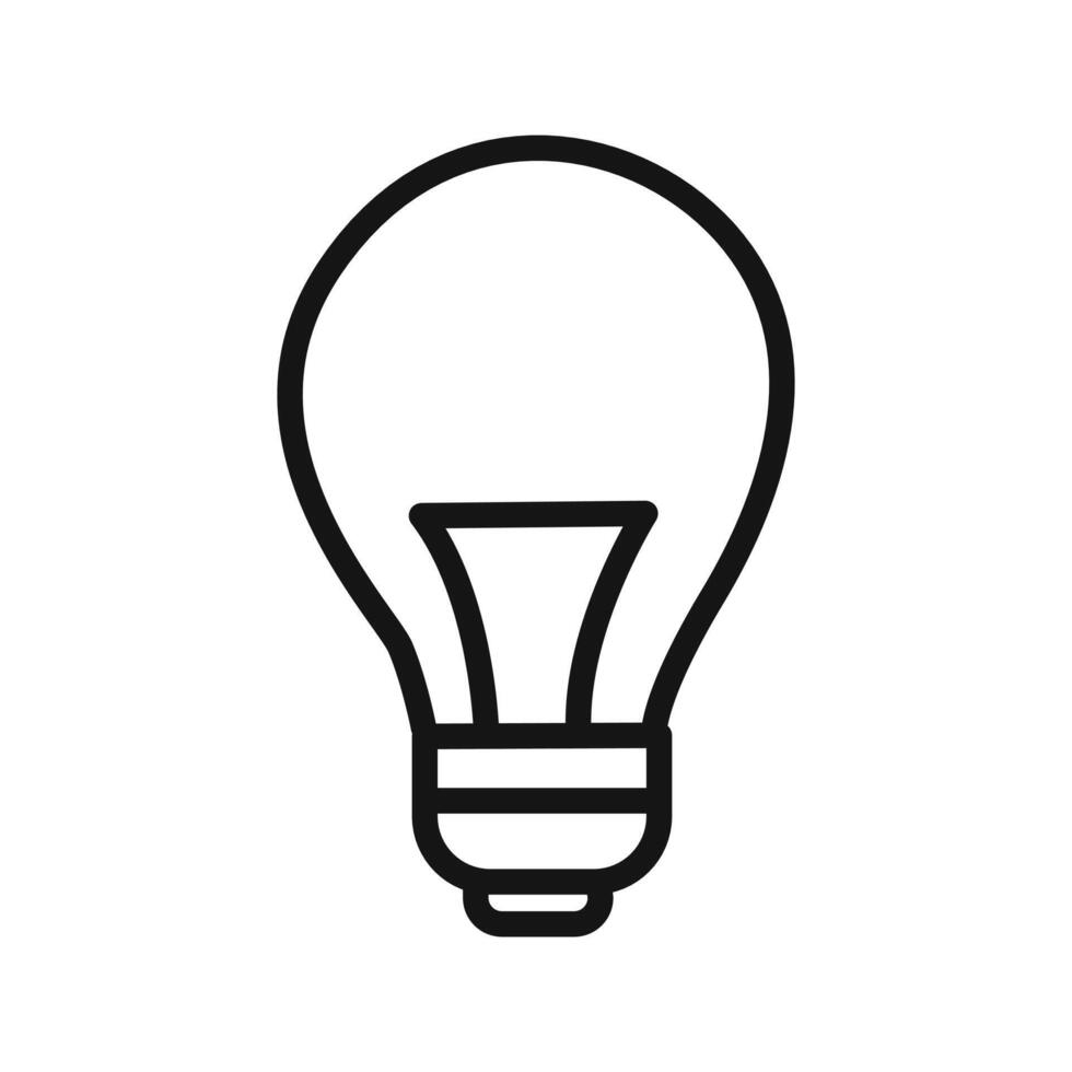 Lightbulb icon linear graphics sign vector