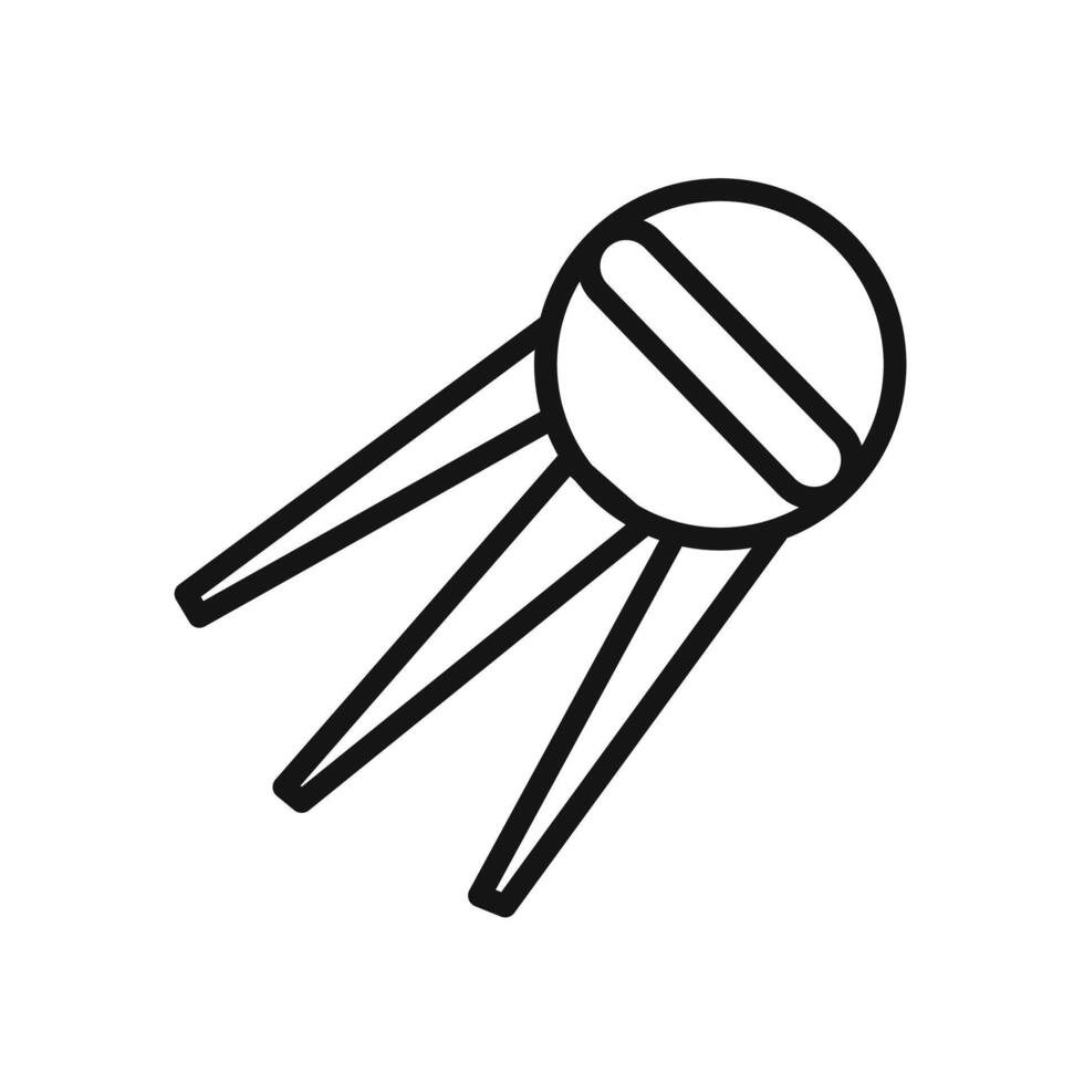 Linear sputnik icon linear graphics sign vector