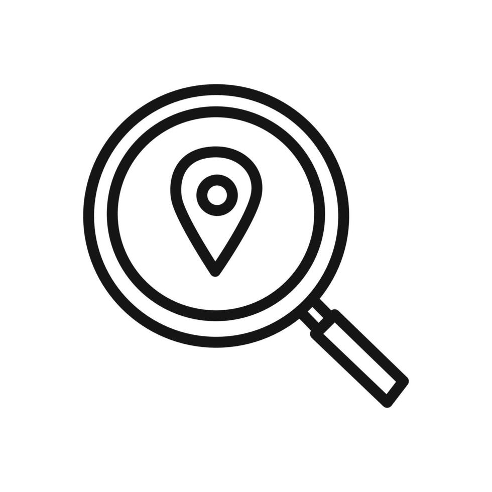 Location search icon linear graphics sign vector