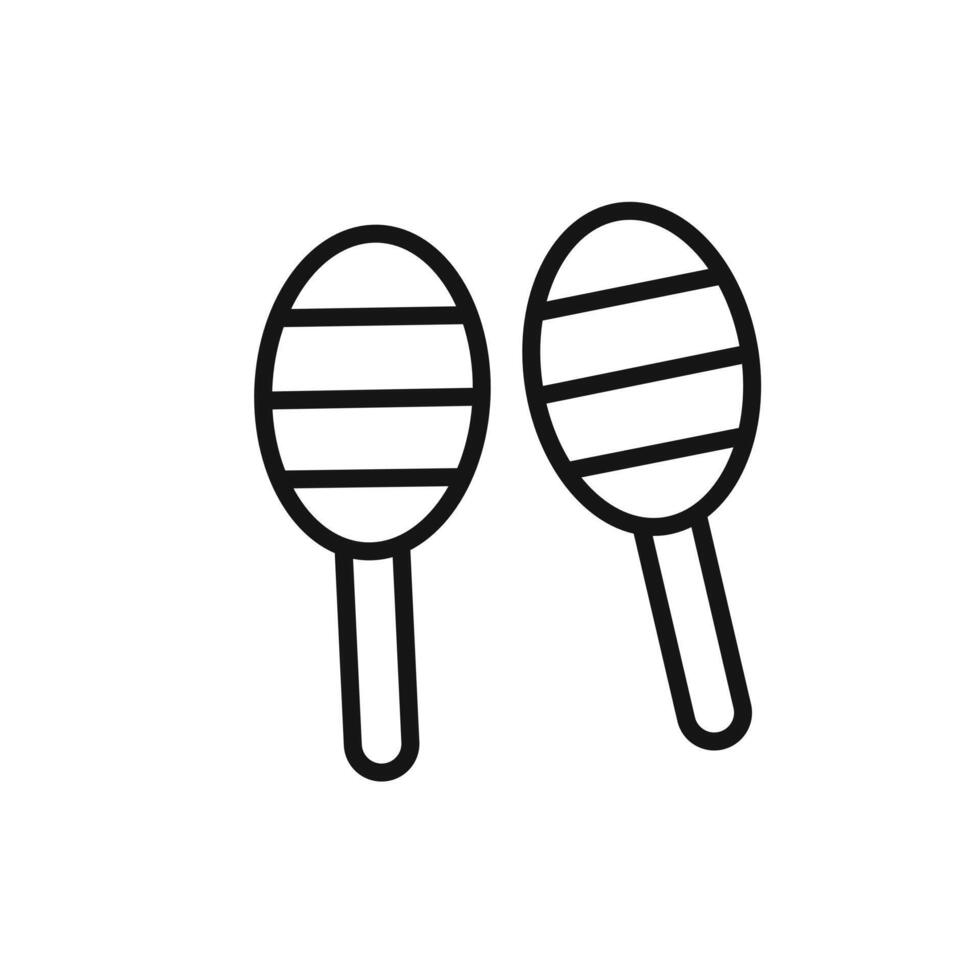Maracas Icon linear graphics sign vector