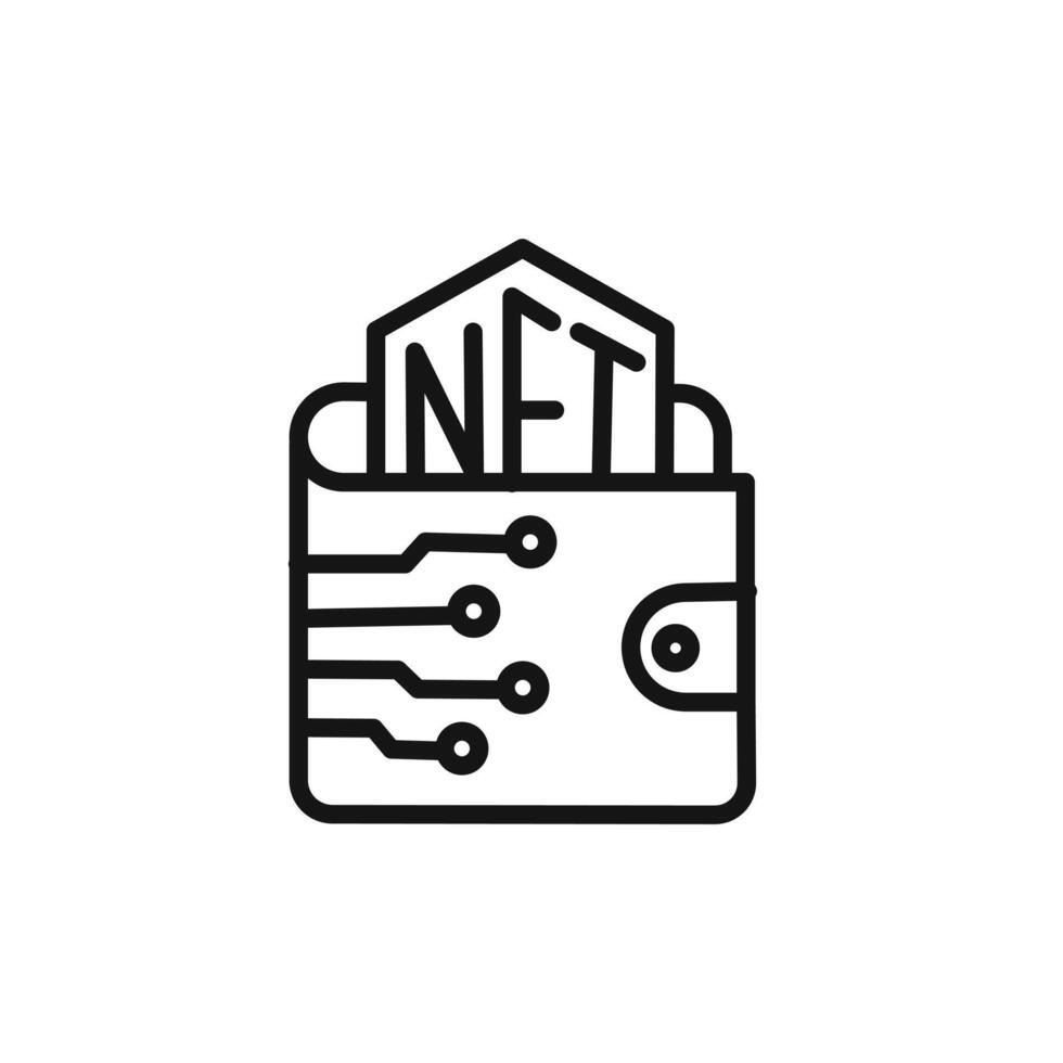 NFT wallet icon linear graphics sign vector