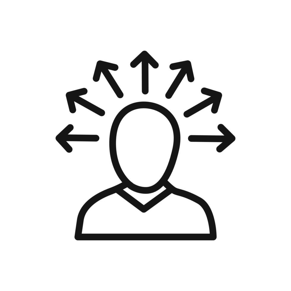 Mind awareness icon linear graphics sign vector
