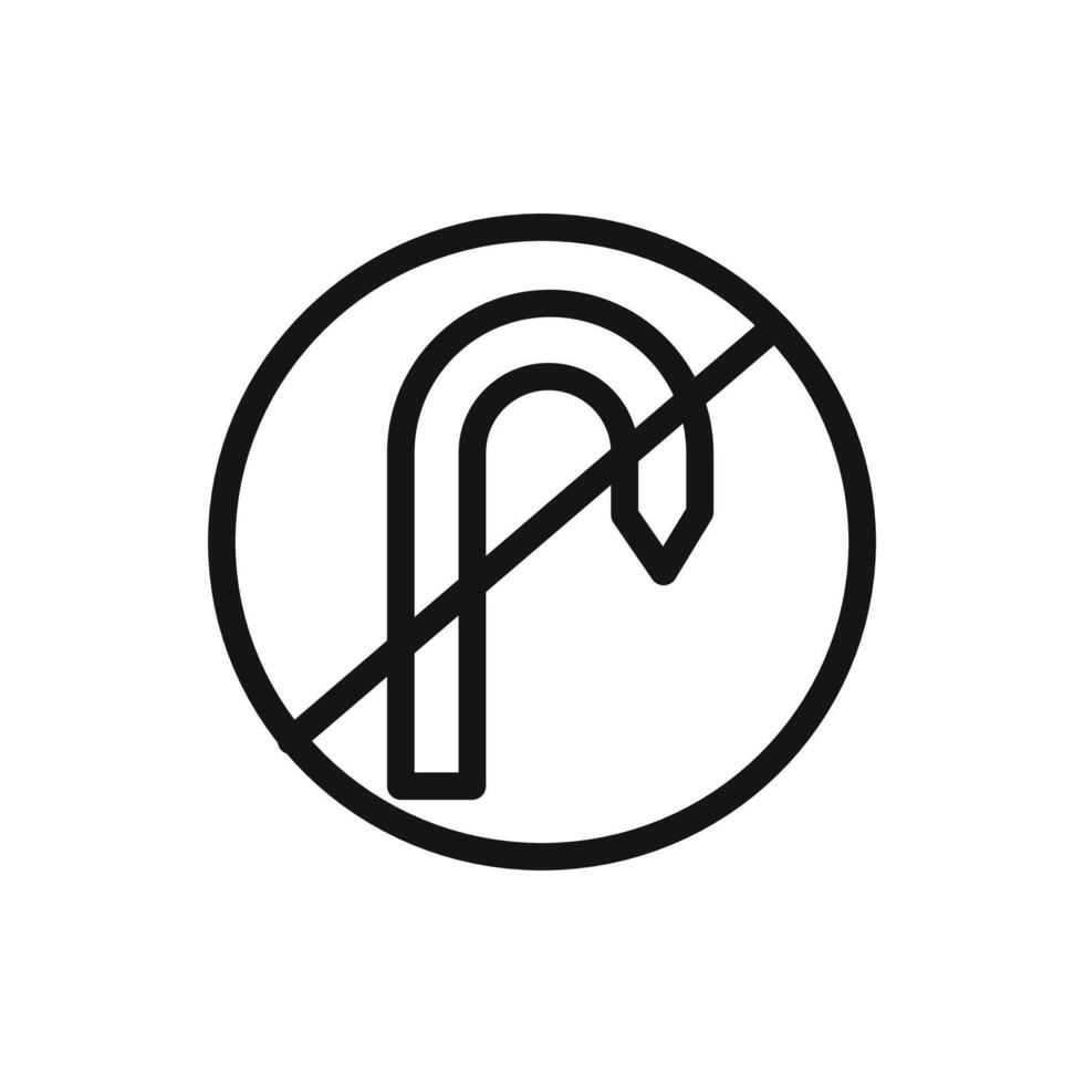 No U turn sign icon linear graphics sign vector