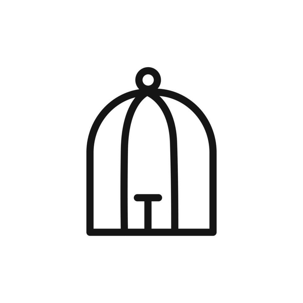 Pet cage icon linear graphics sign vector