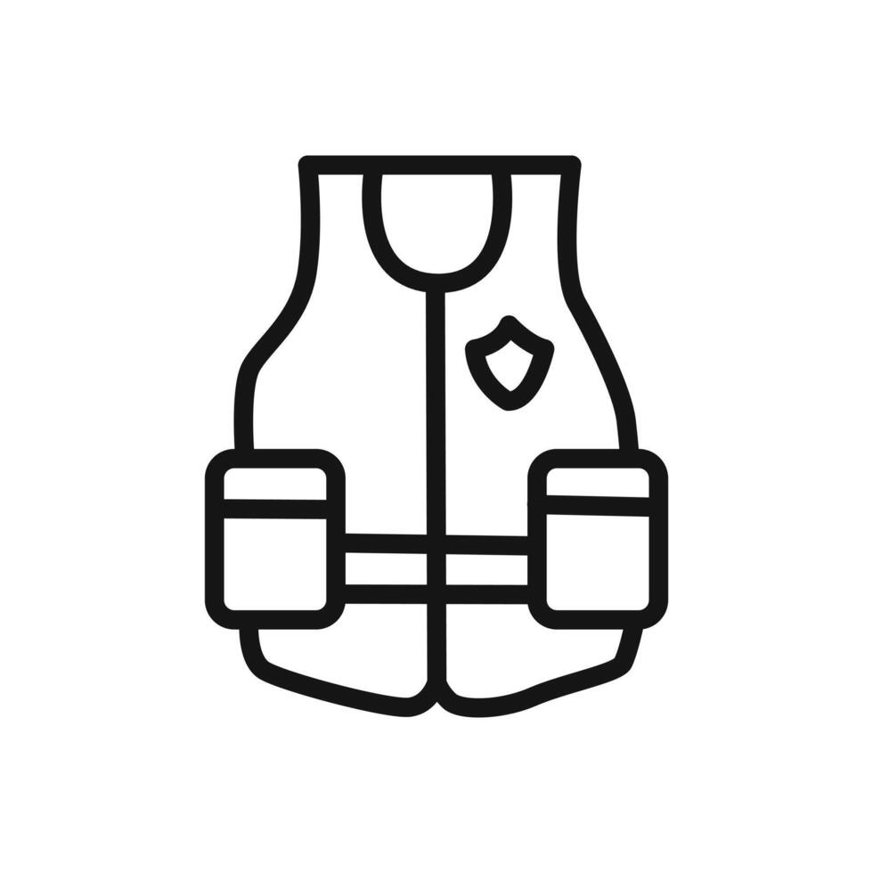 Reflective Police Vest icon linear graphics sign vector