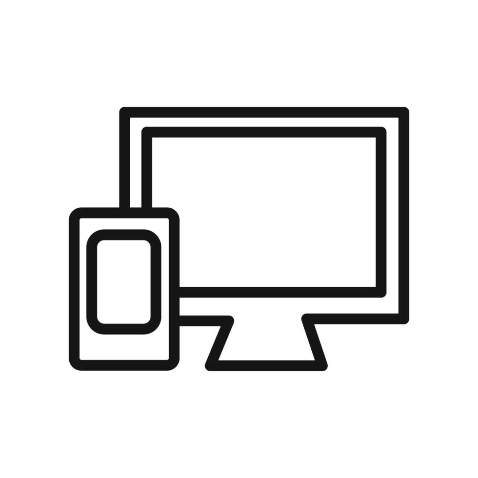 Responsive Design icon linear graphics sign vector