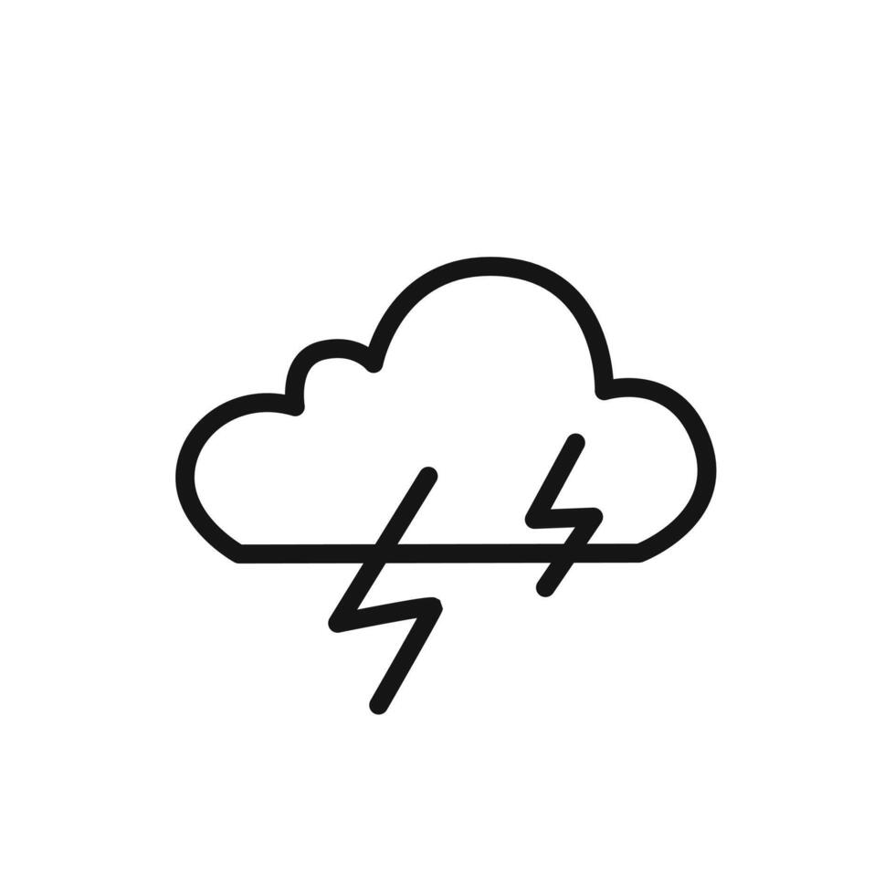 Thunder lightning icon linear graphics sign vector