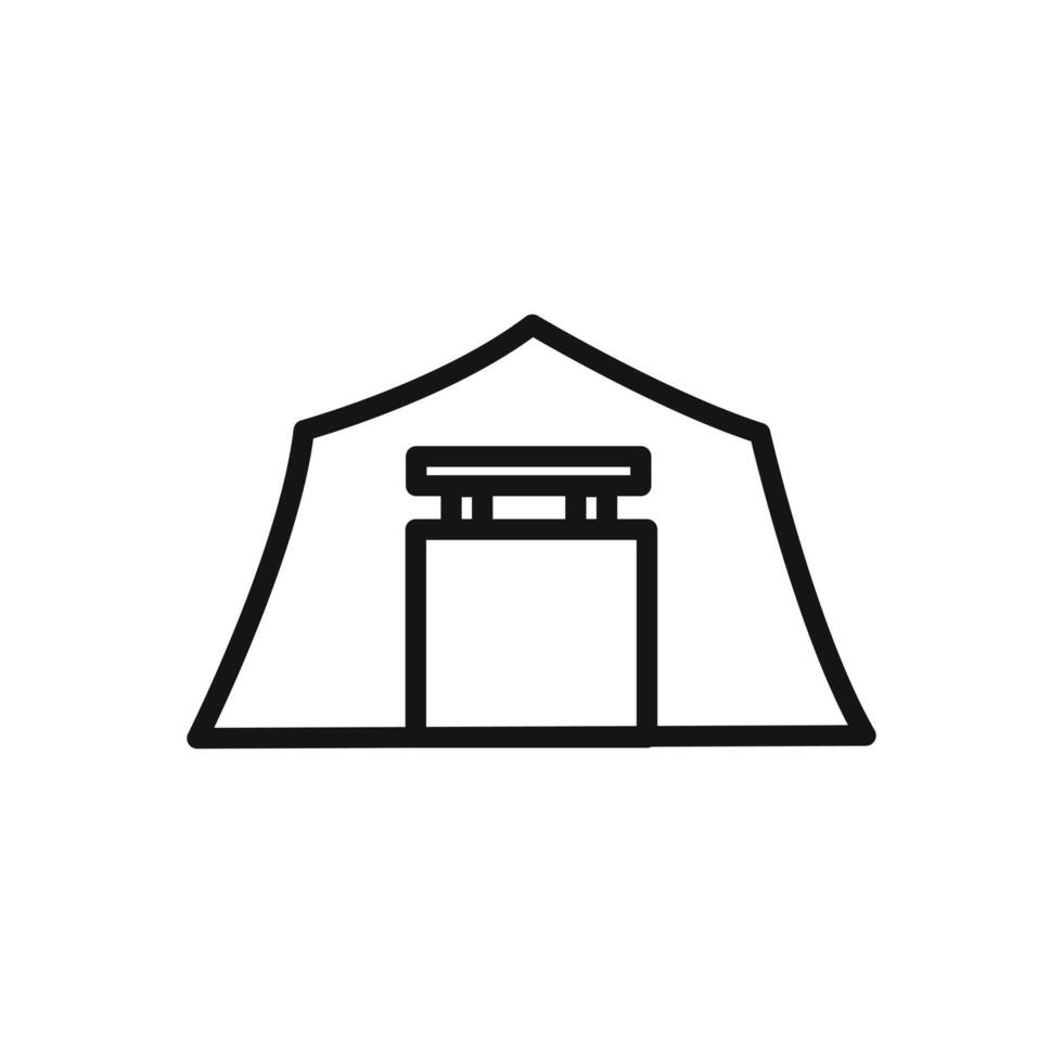 Tent icon linear graphics sign vector