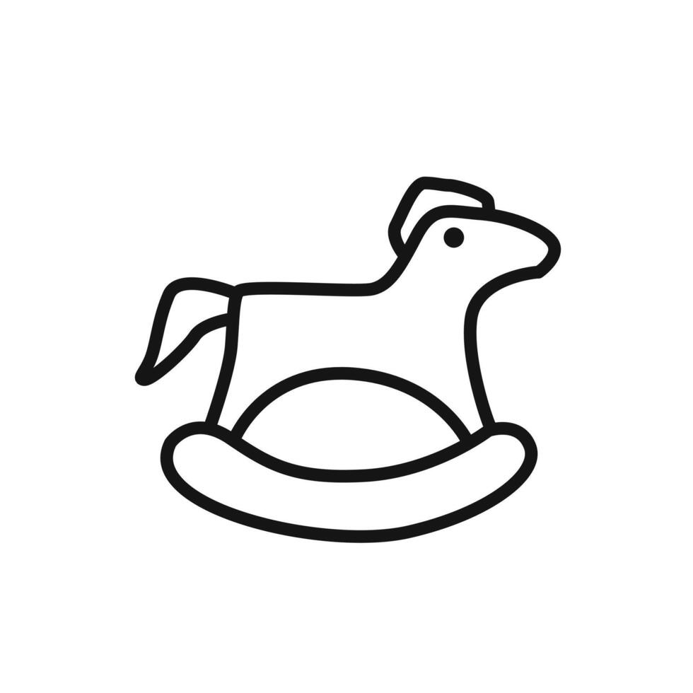 Toy horse rocking chair icon linear graphics sign vector