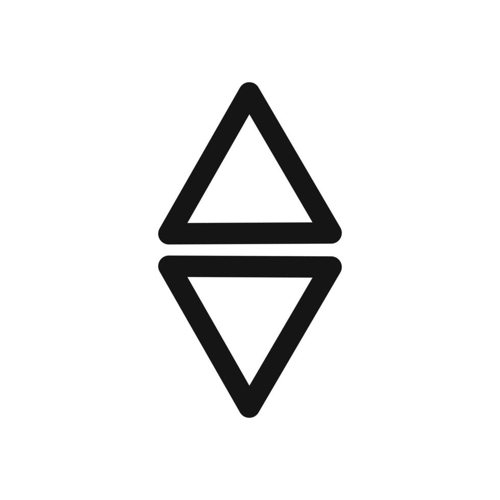 Up and down arrows icon linear graphics sign vector