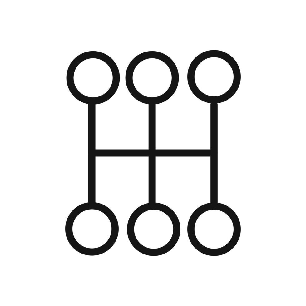 car manual shift lever icon linear graphics sign vector