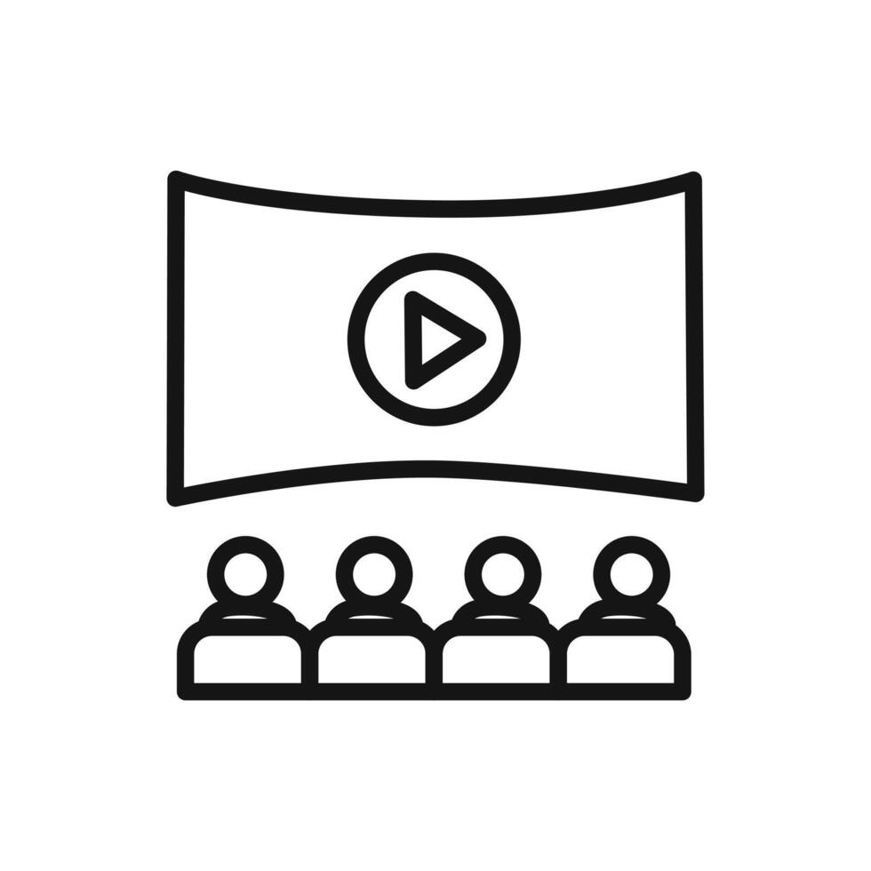 cinema audience icon linear graphics sign vector