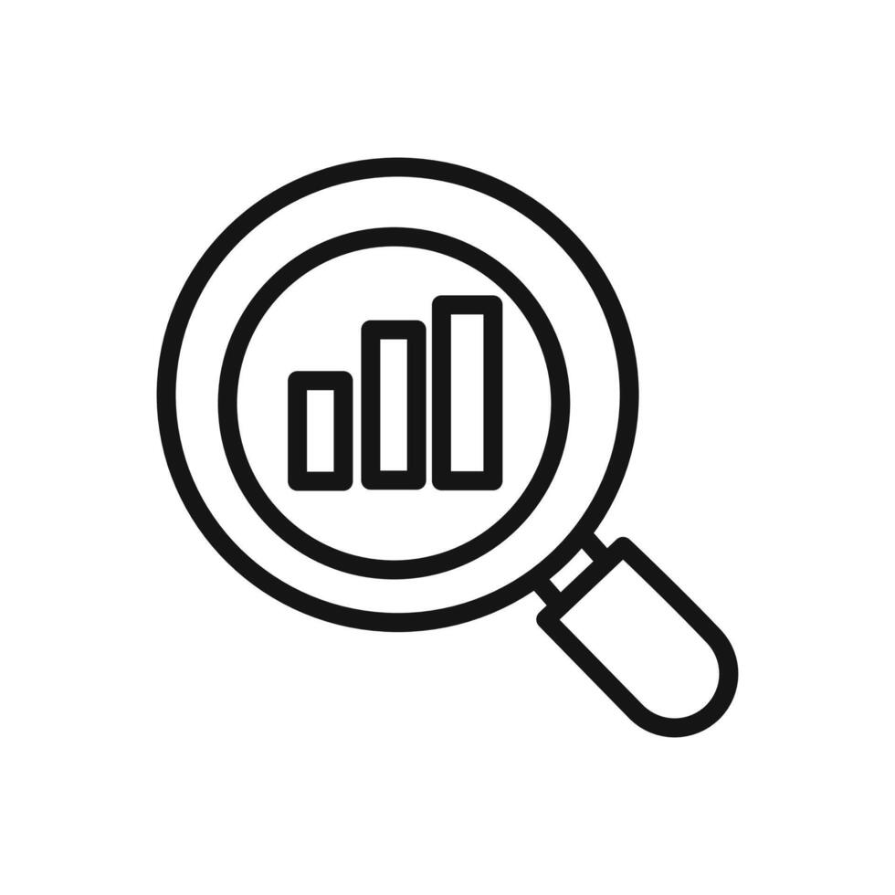 data analysis icon linear graphics sign vector