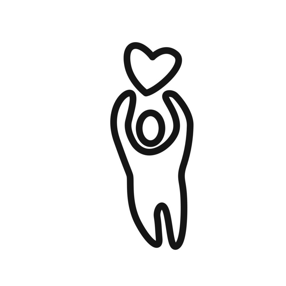 loved human icon linear graphics sign vector