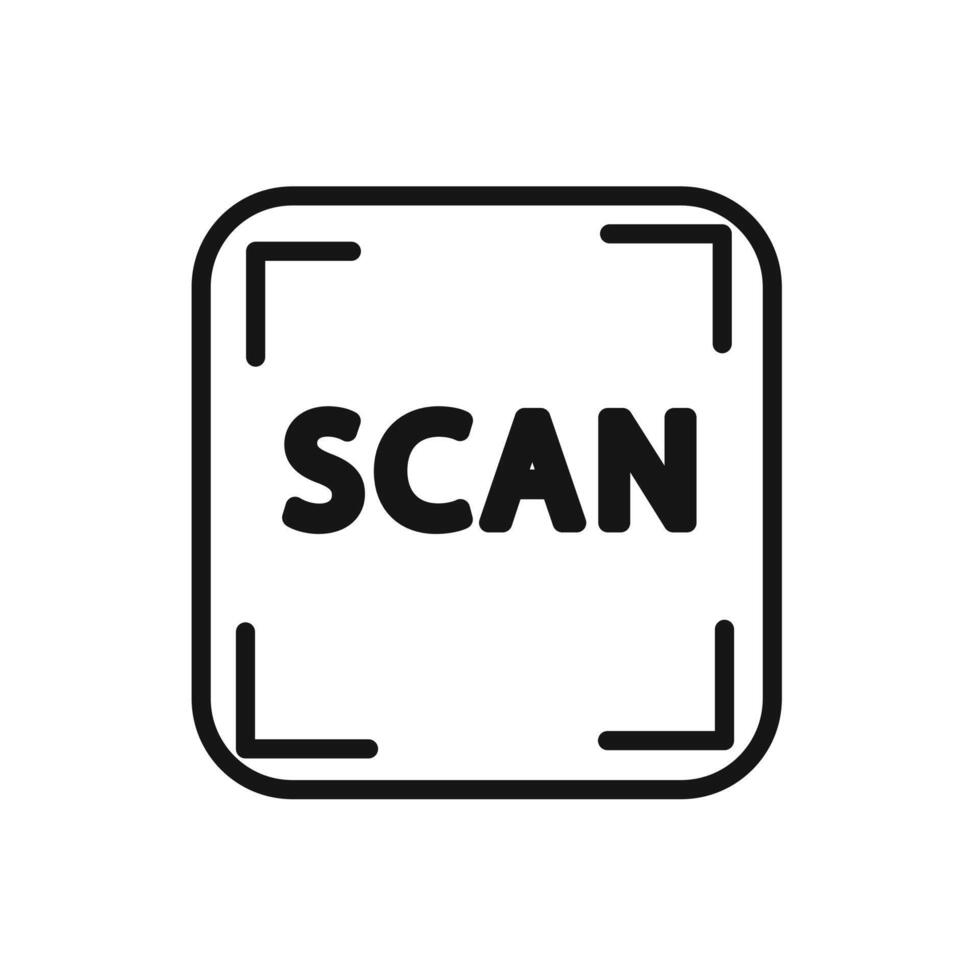 scan button icon linear graphics sign vector