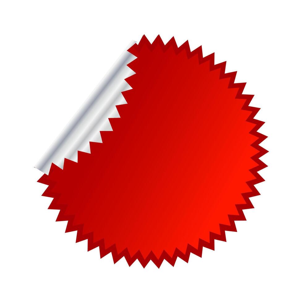 Red sticker label tag on white background vector