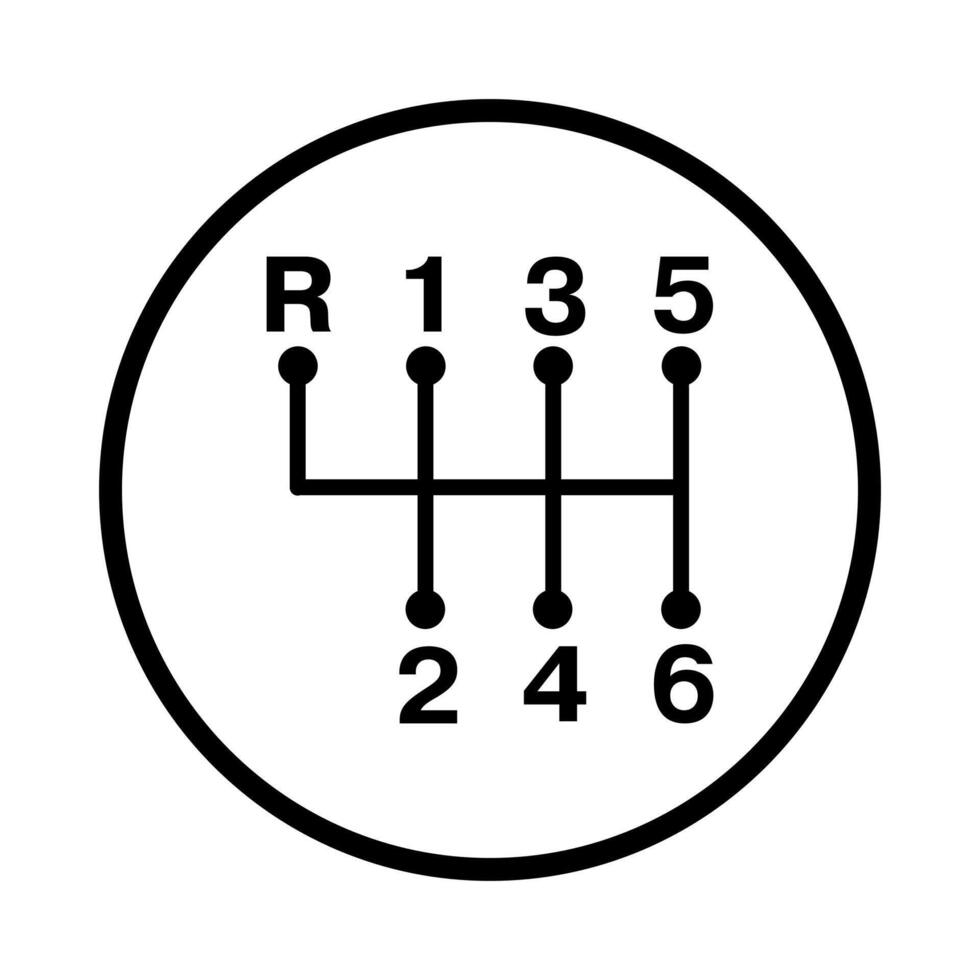 Gear shifter icon on white background vector