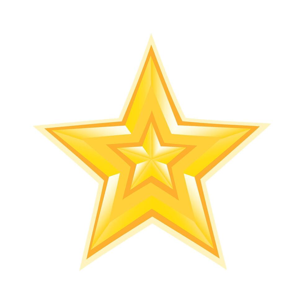 Golden star on white background vector