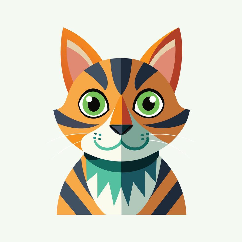 Portrait of a surprised cat Scottish Straight vector
