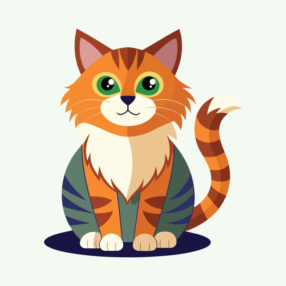 Portrait of a surprised cat Scottish Straight vector