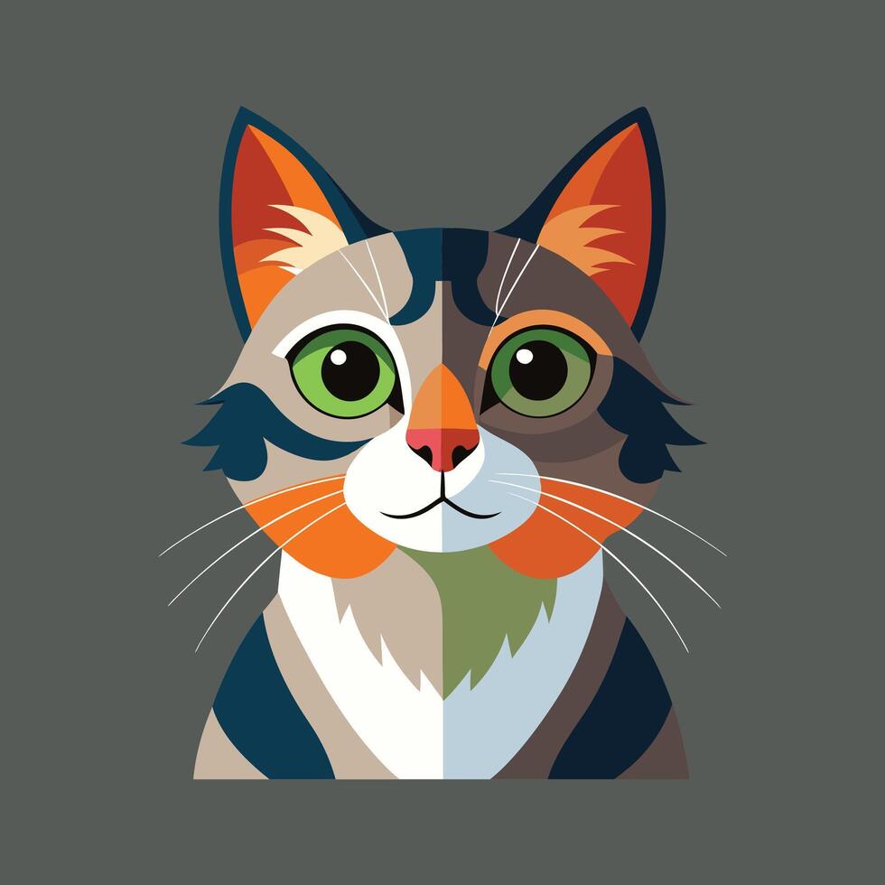 Portrait of a surprised cat Scottish Straight vector