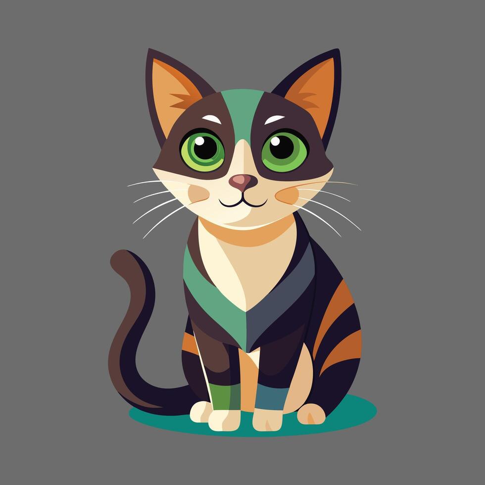 Portrait of a surprised cat Scottish Straight vector