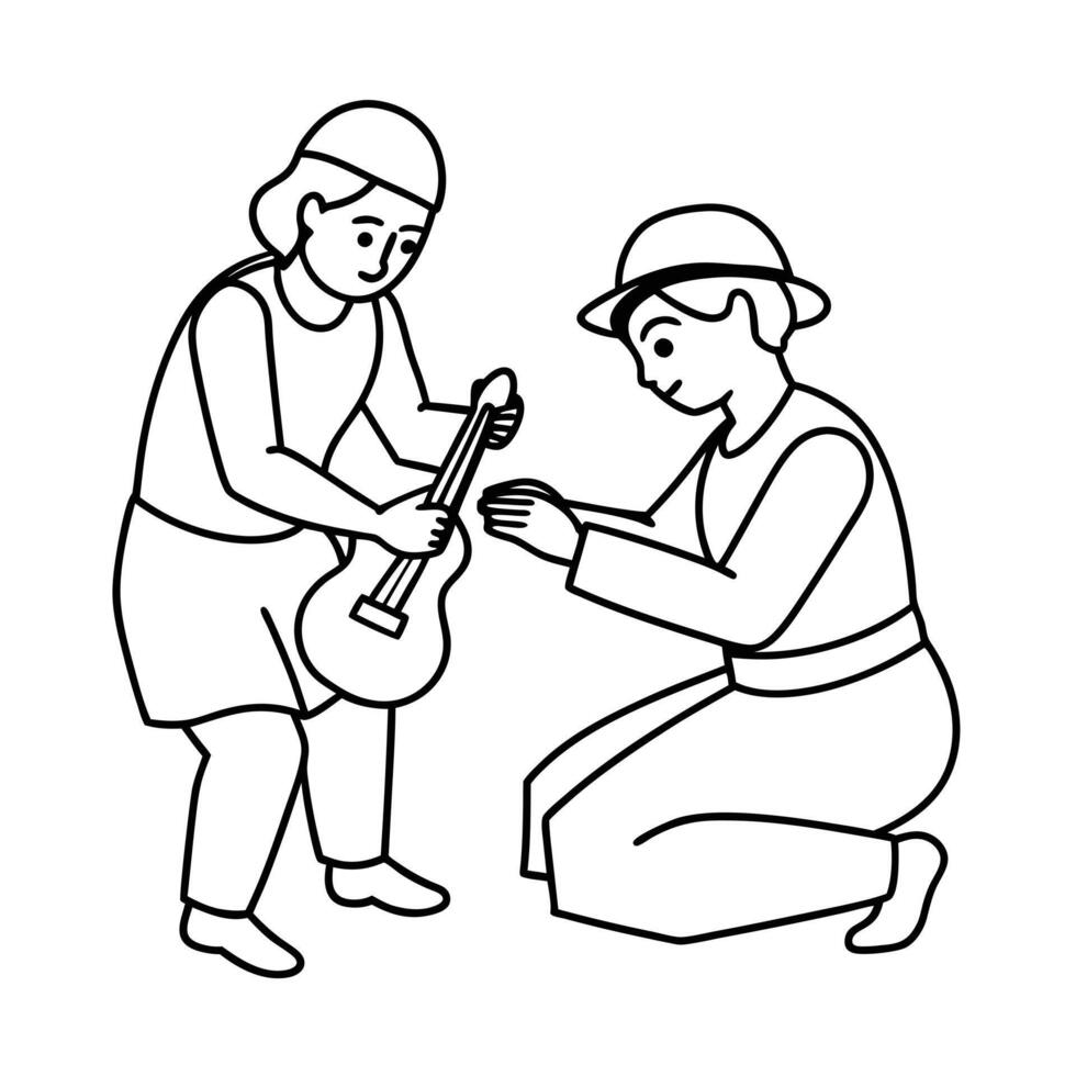 Acts of care coloring pages vector