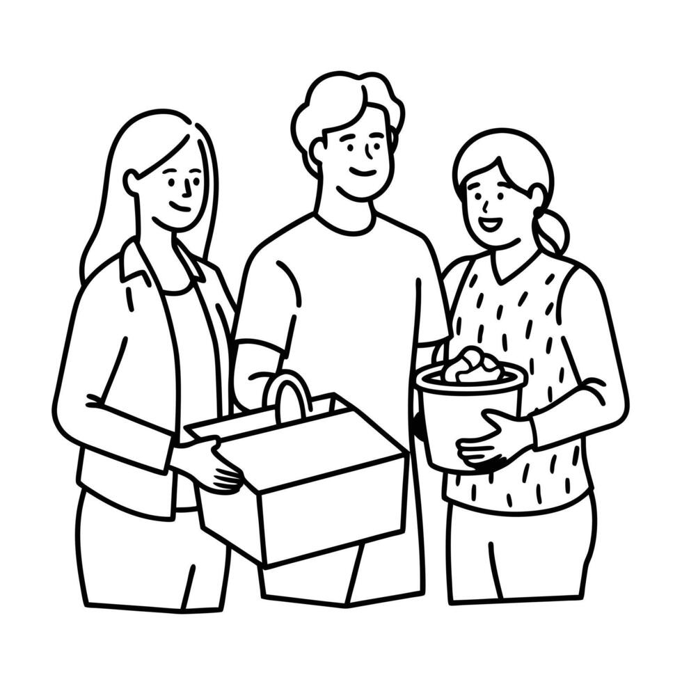 Acts of care coloring pages vector
