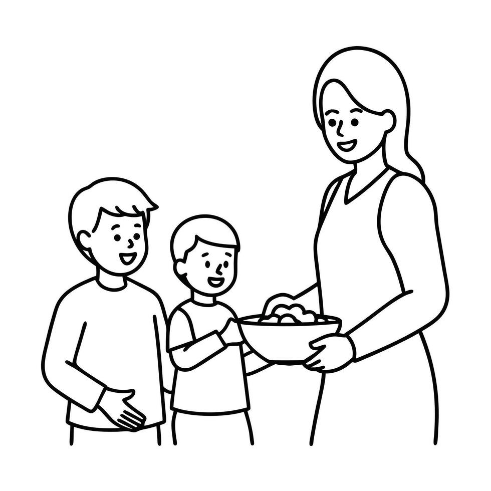 Acts of care coloring pages vector