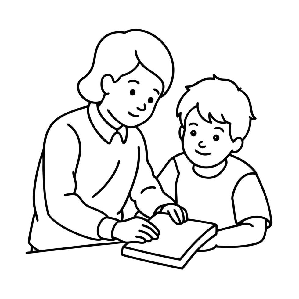 Acts of care coloring pages vector