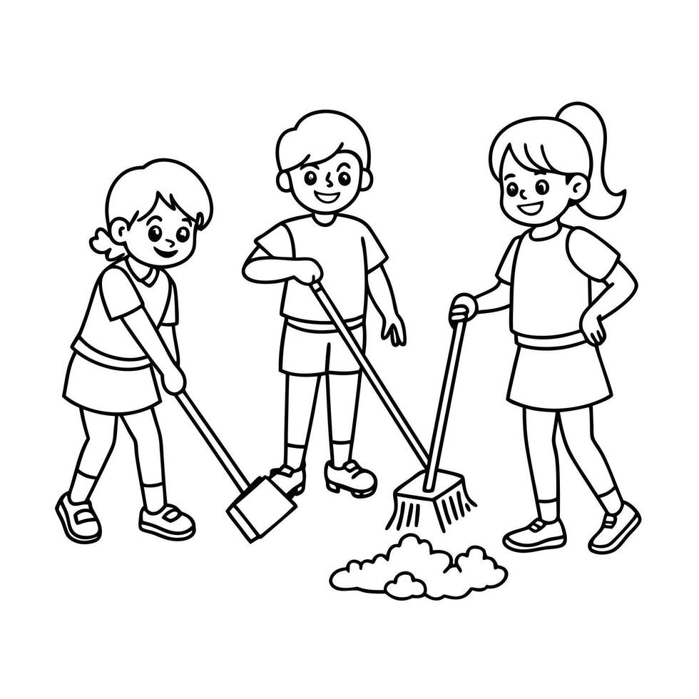 Acts of care coloring pages vector