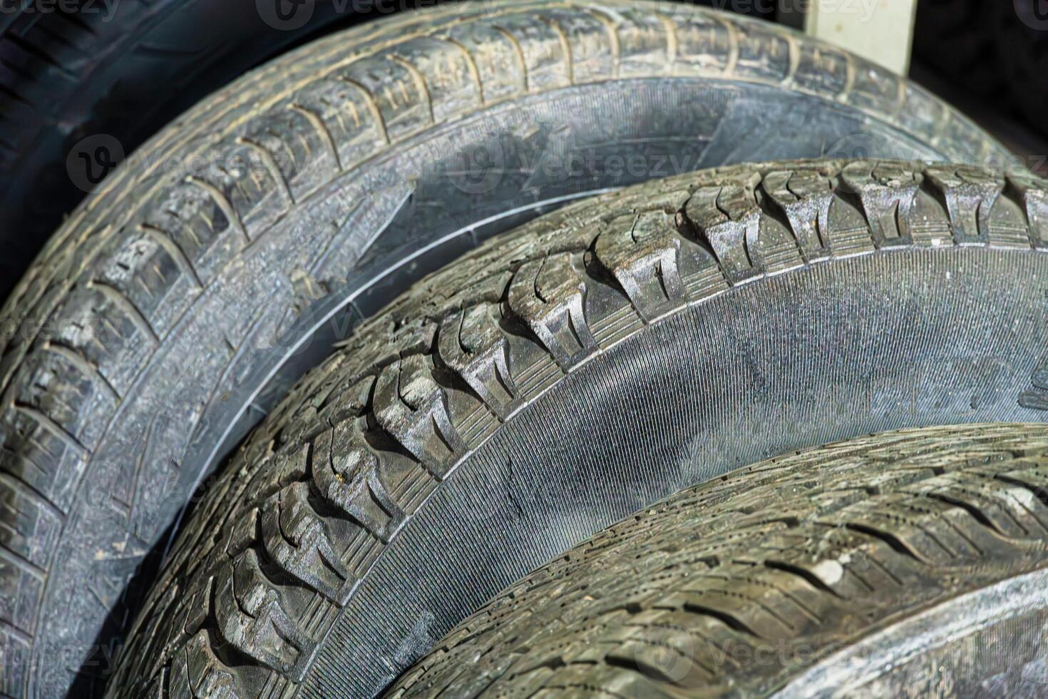 Used Tires Stacked for Sale photo