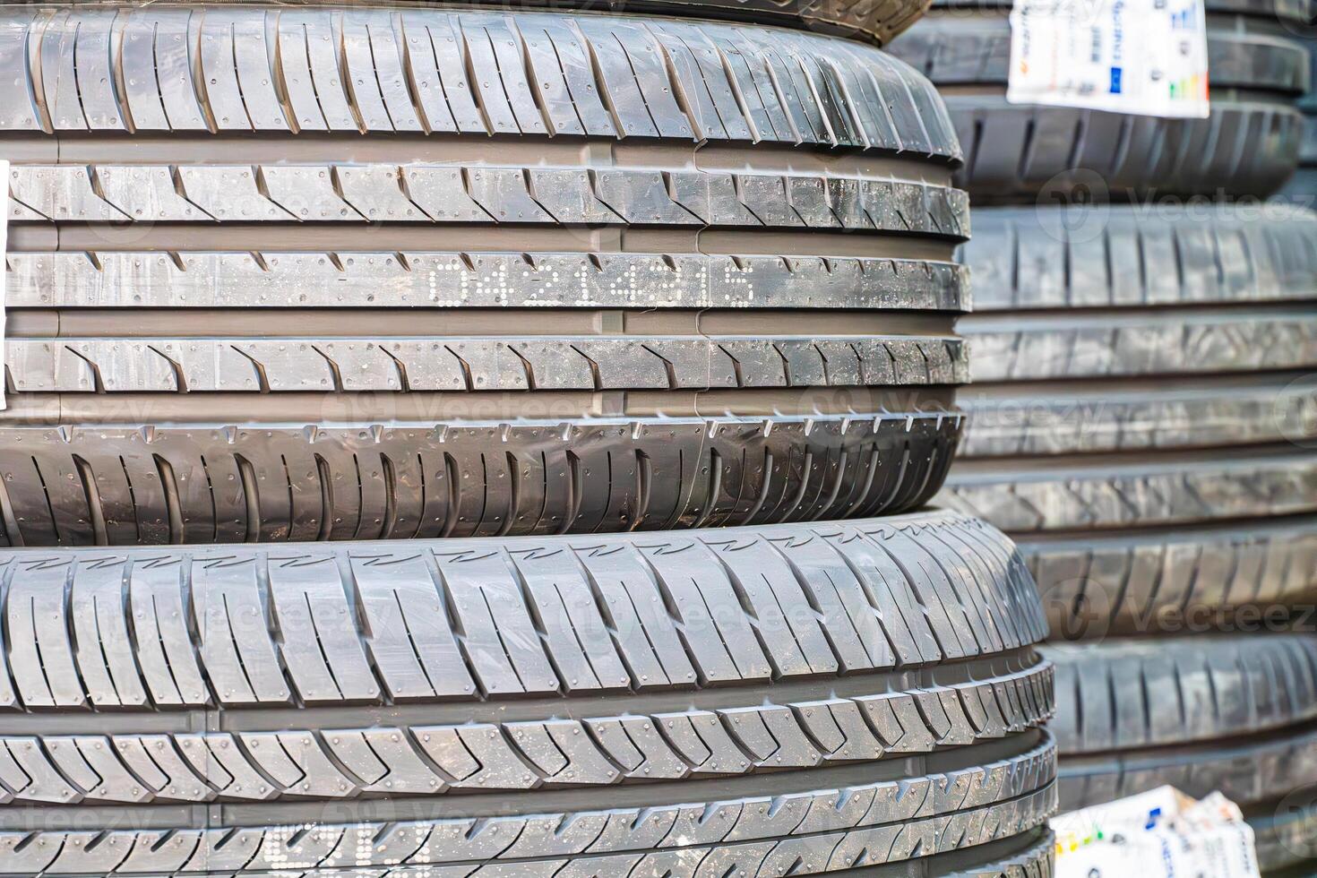 Stacked New Car Tires photo