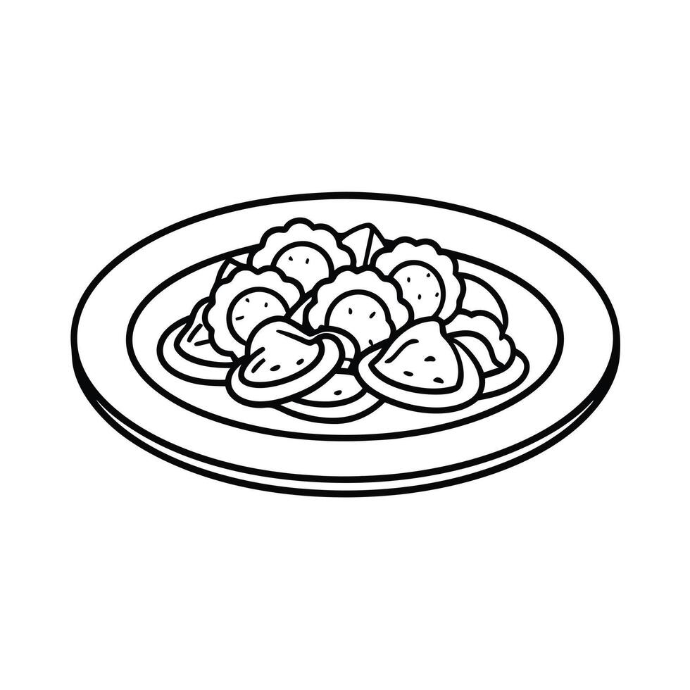 Mexican food coloring pages vector