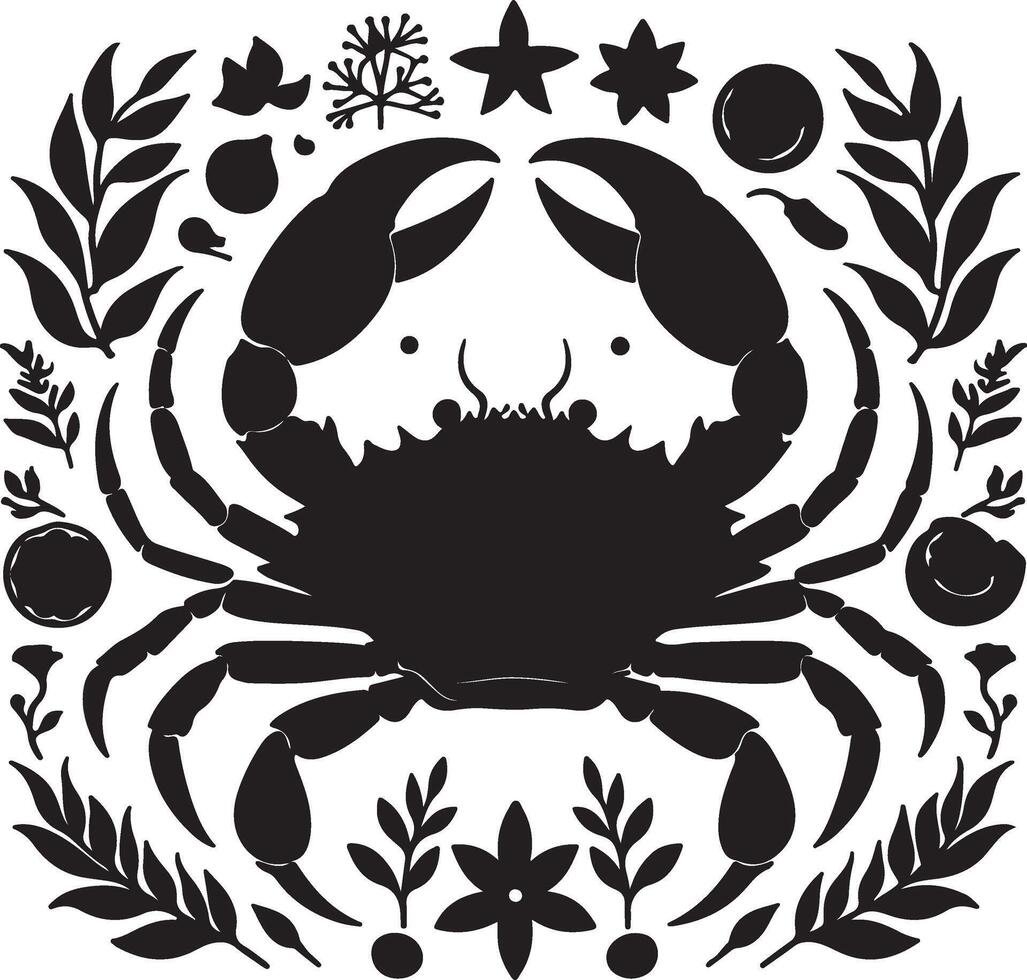 True crabs design silhouette art work EPS file, Generator AI vector