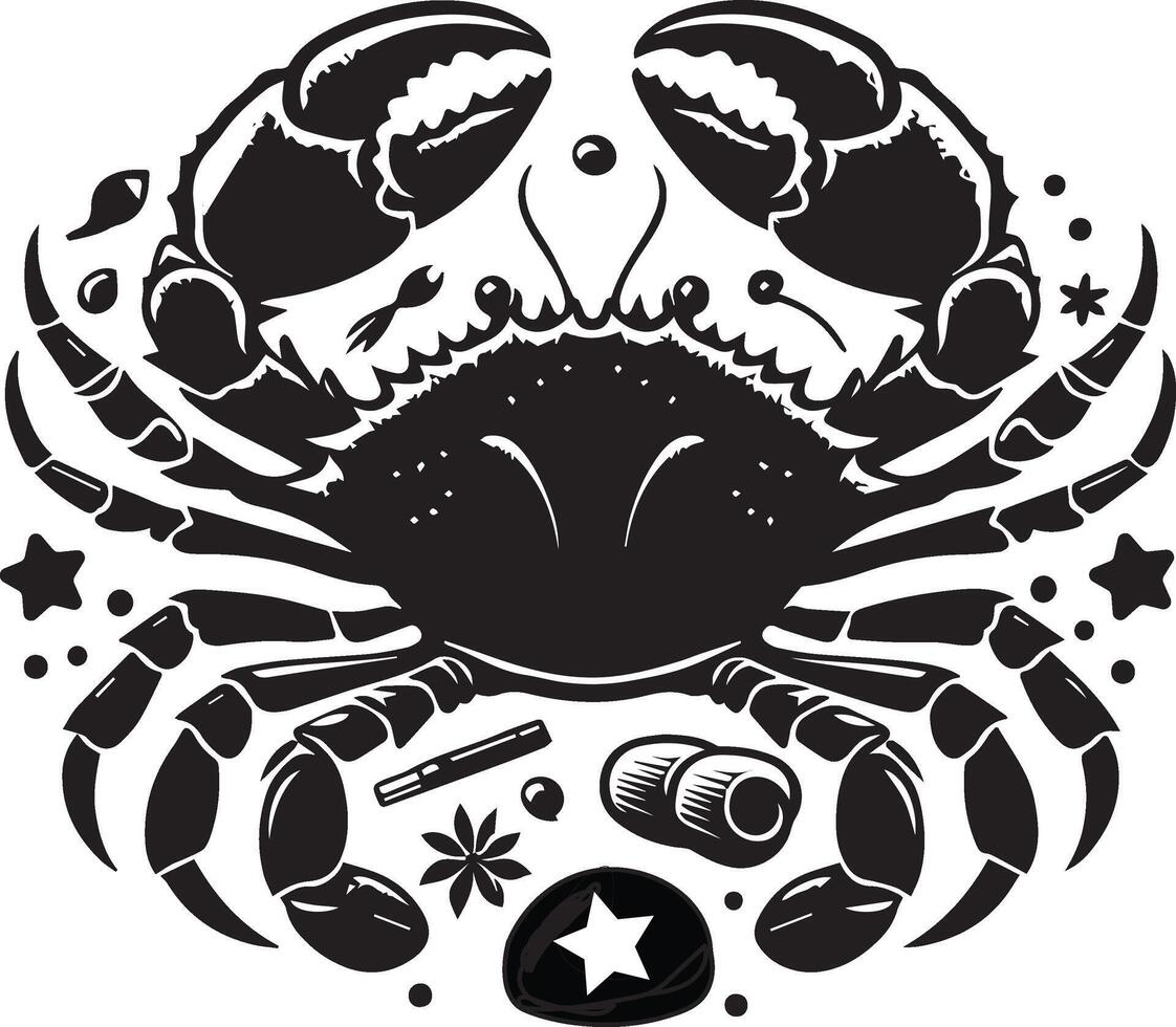True crabs design silhouette art work EPS file, Generator AI vector