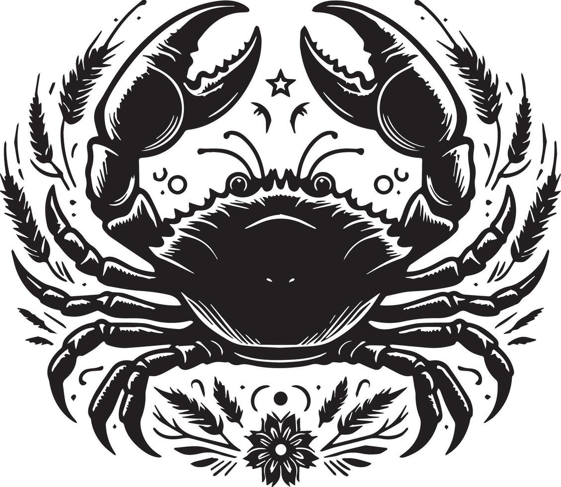 True crabs design silhouette art work EPS file, Generator AI vector