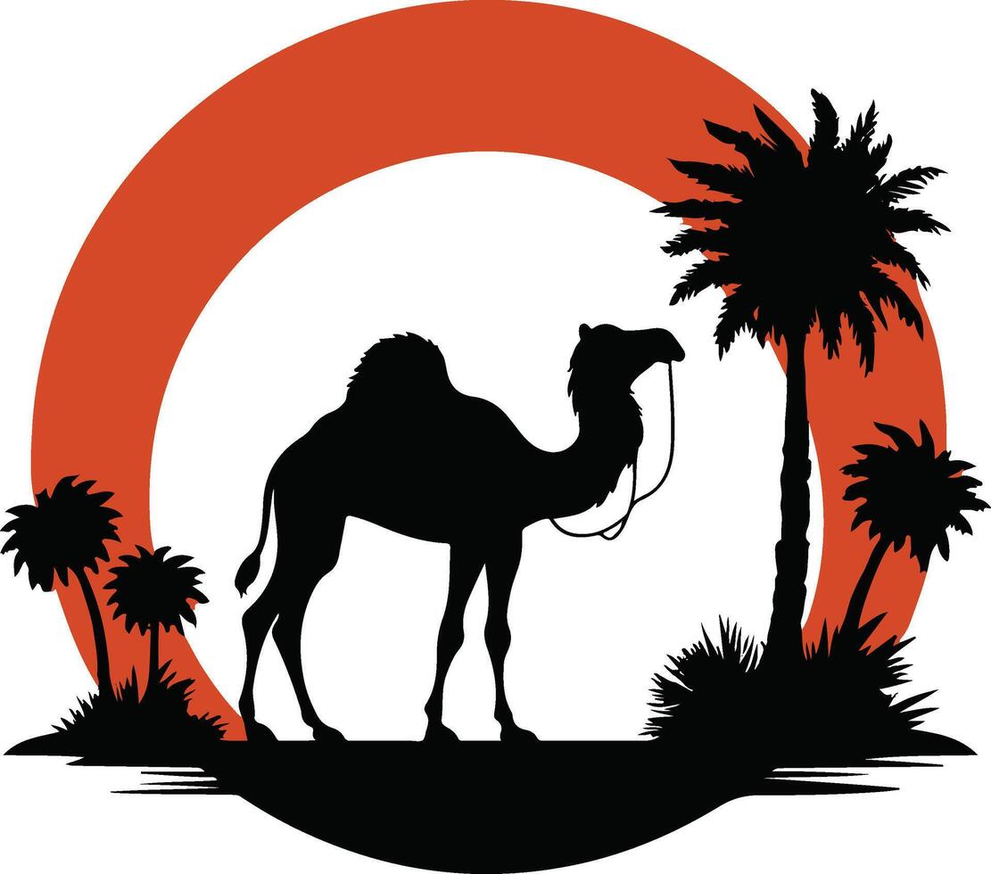 Cameldesign silhouette art work EPS file, Generator AI vector