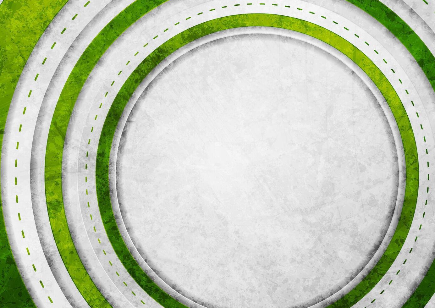 Green and grey circles tech geometric abstract background vector
